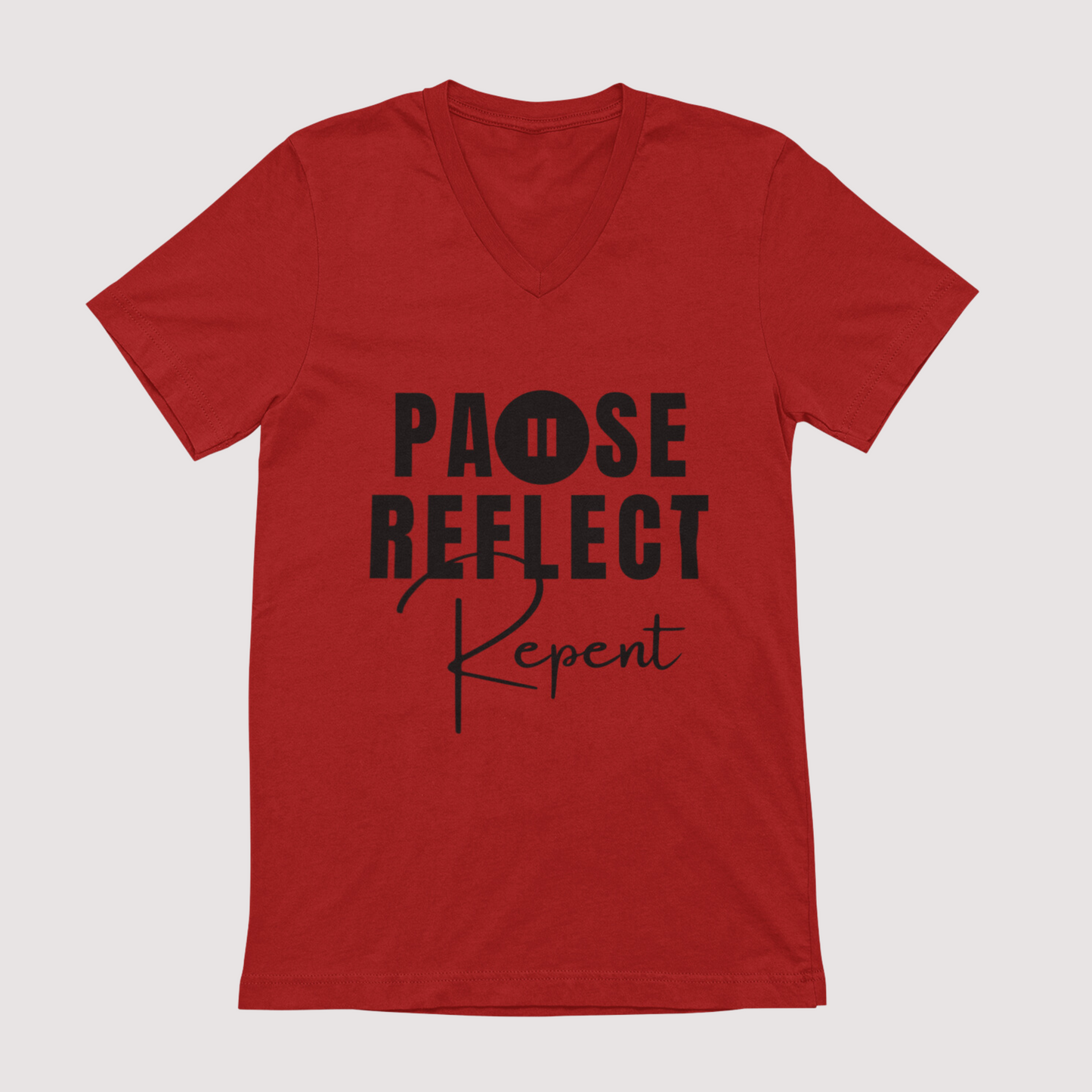 Pause Reflect Repent Men's V-neck T-shirt