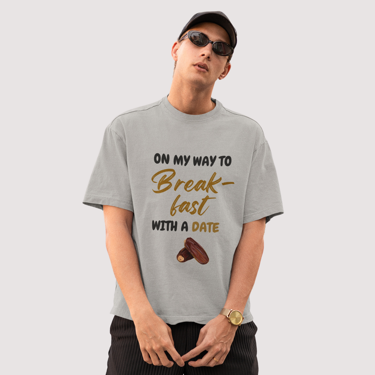 Break-Fast with a Date Men's Oversized T-shirt