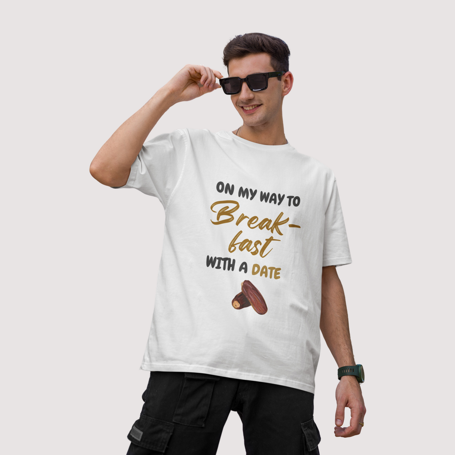 Break-Fast with a Date Men's Oversized T-shirt